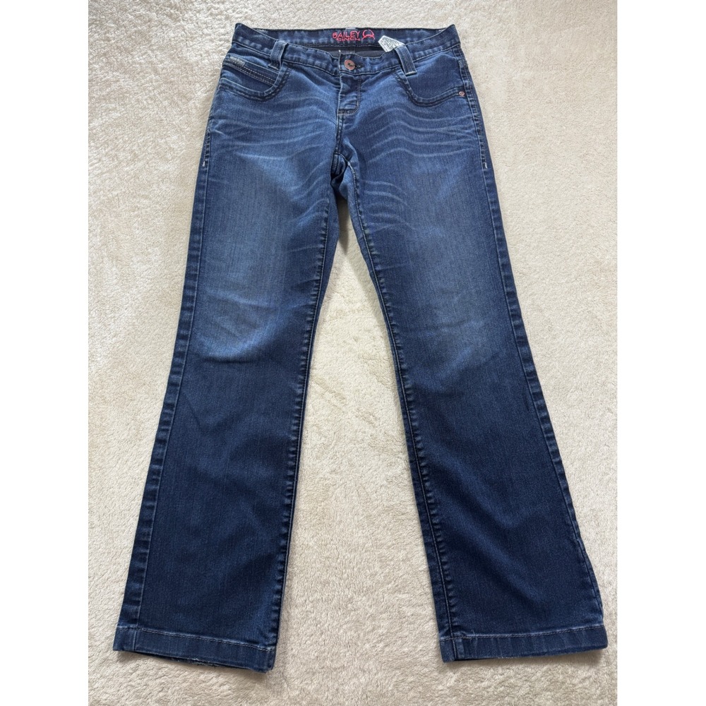 Bailey Cinch Womens Low Rise Bootcut Stretch Blue Denim Jeans 26/1R Meas: 31x31